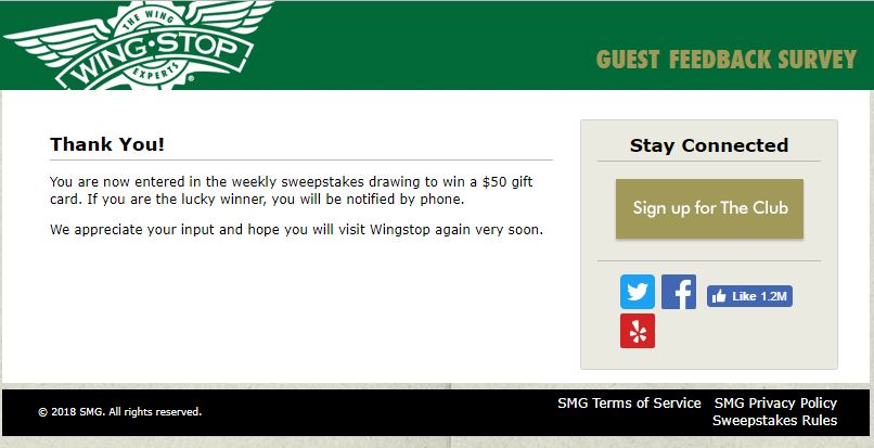 MyWingstopsurvey Rewards Image