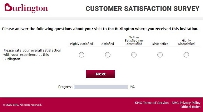 Burlington feedback survey questions image