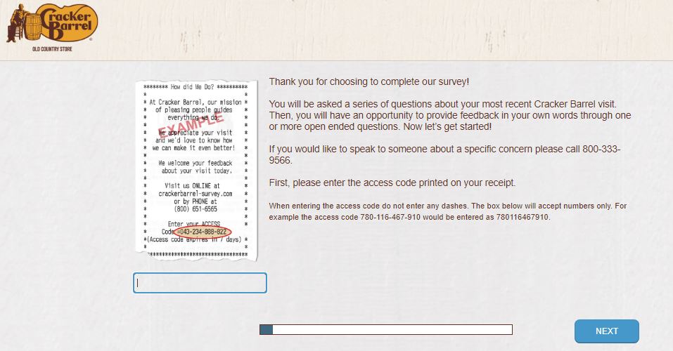 cracker barrel feedback survey entry image