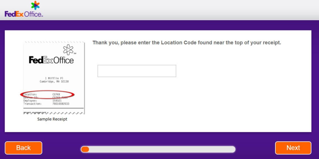 FedEx We Listen Survey with Location Code Image