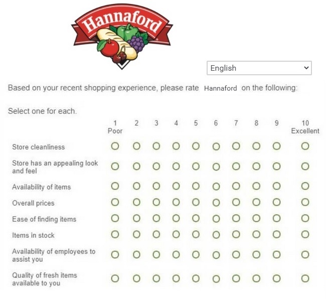 www.talktohannaford.com questions image