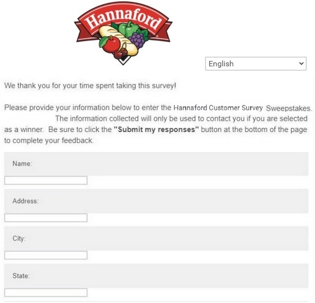 hannaford guest satisfaction survey contact info image