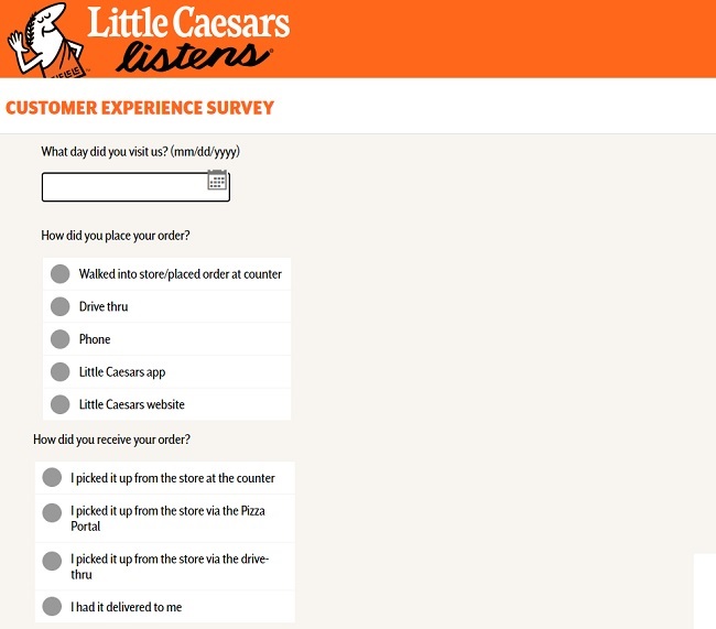 little caesars free pizza survey questions image