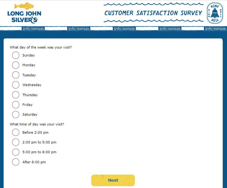 my long john silvers experience survey questions image