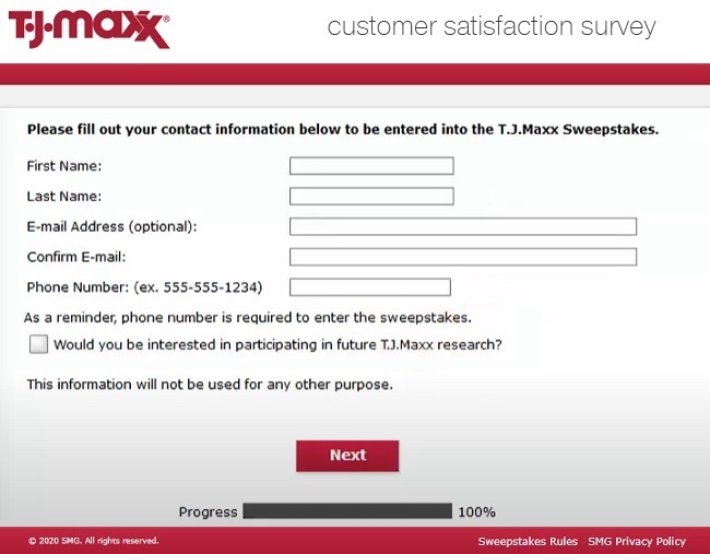 tjmaxx feedback contact information image
