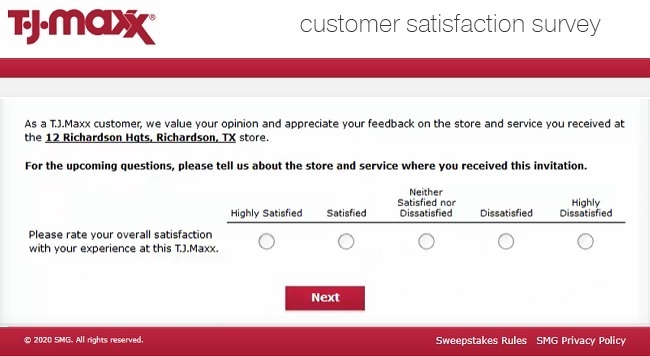 tjmaxxfeedback survey questions