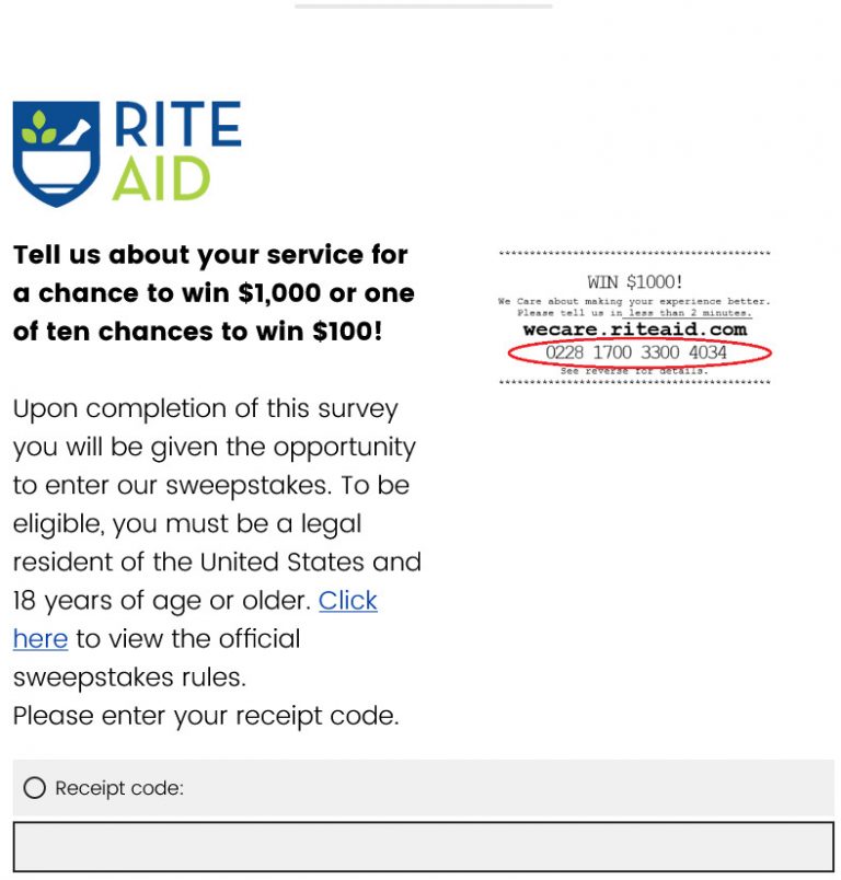 wecare.riteaid.com survey image