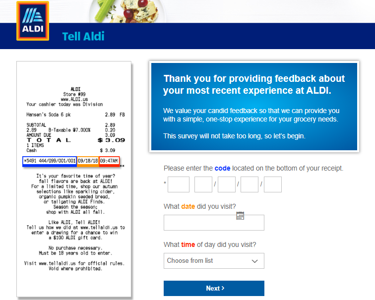 Aldi Guest Satisfaction Survey Image