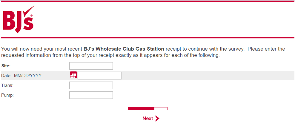 BJs Online Survey Receipt Details Image