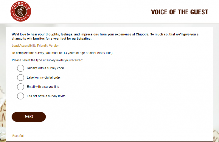 Chipotle Feedback Survey Win Free 52 Burritos