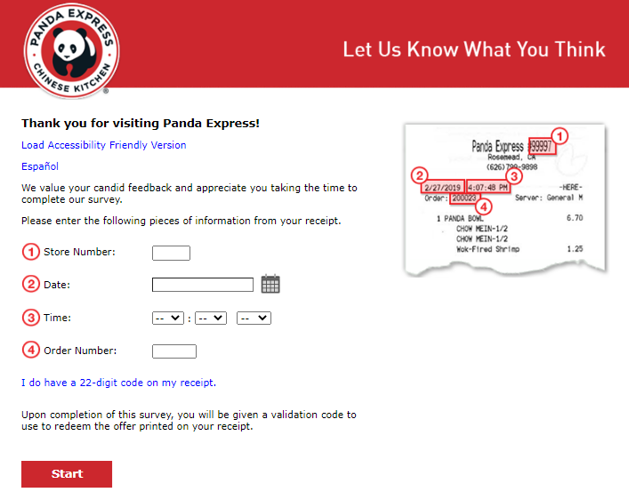 Pandaexpress.com/feedback Store Number Details Image