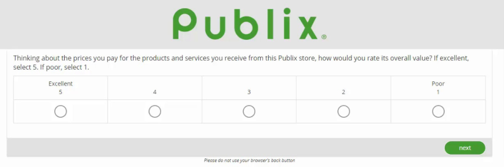 Publix Customer Experience Survey Image