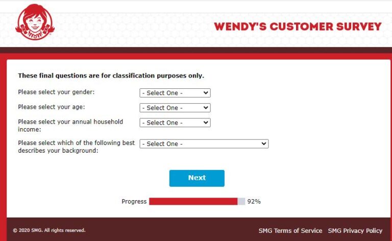 TalktoWendys Guest Satisfaction Survey Personal Details Image