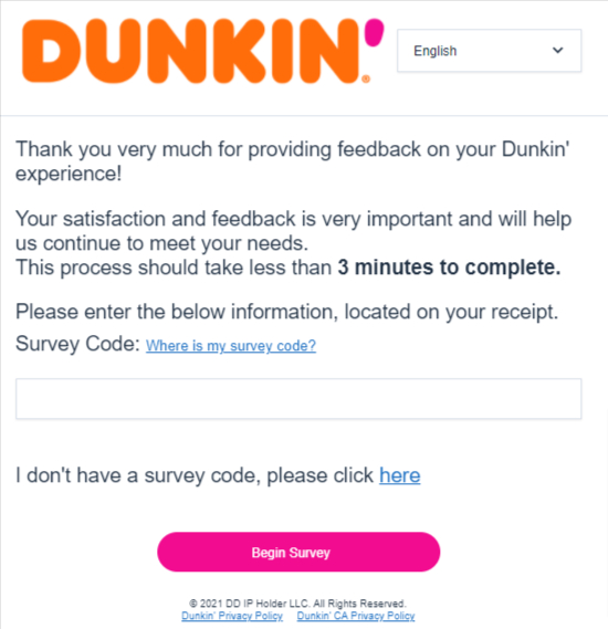 Telldunkin Customer Satisfaction Survey Image