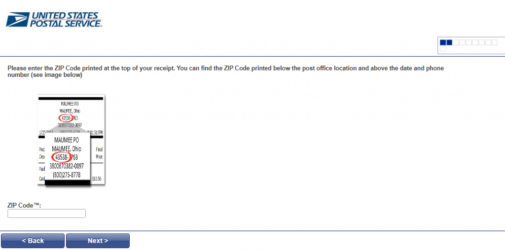 USPS Feedback Survey Enter Zip Code Image