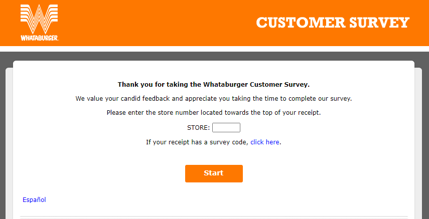 Whataburger Survey Image