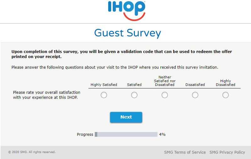 iHop Survey Overall Satisfaction Image