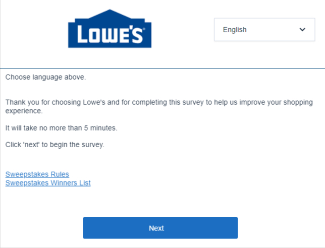 Lowe's Customer Satisfaction Survey Image