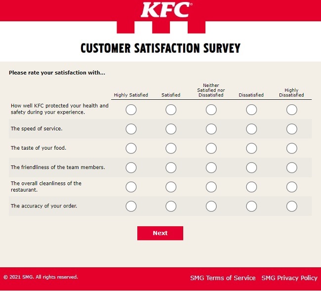 mykfcexperience Rating Satisfaction Image
