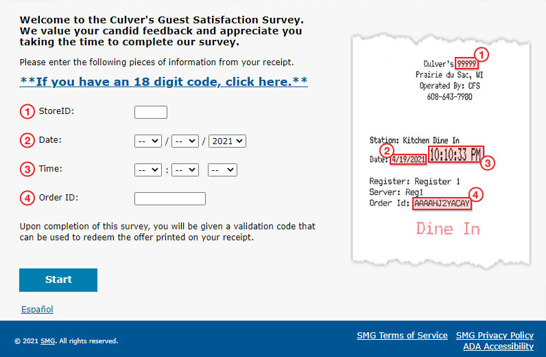 TellCulvers Store Id Date and Time Receipt Details Image